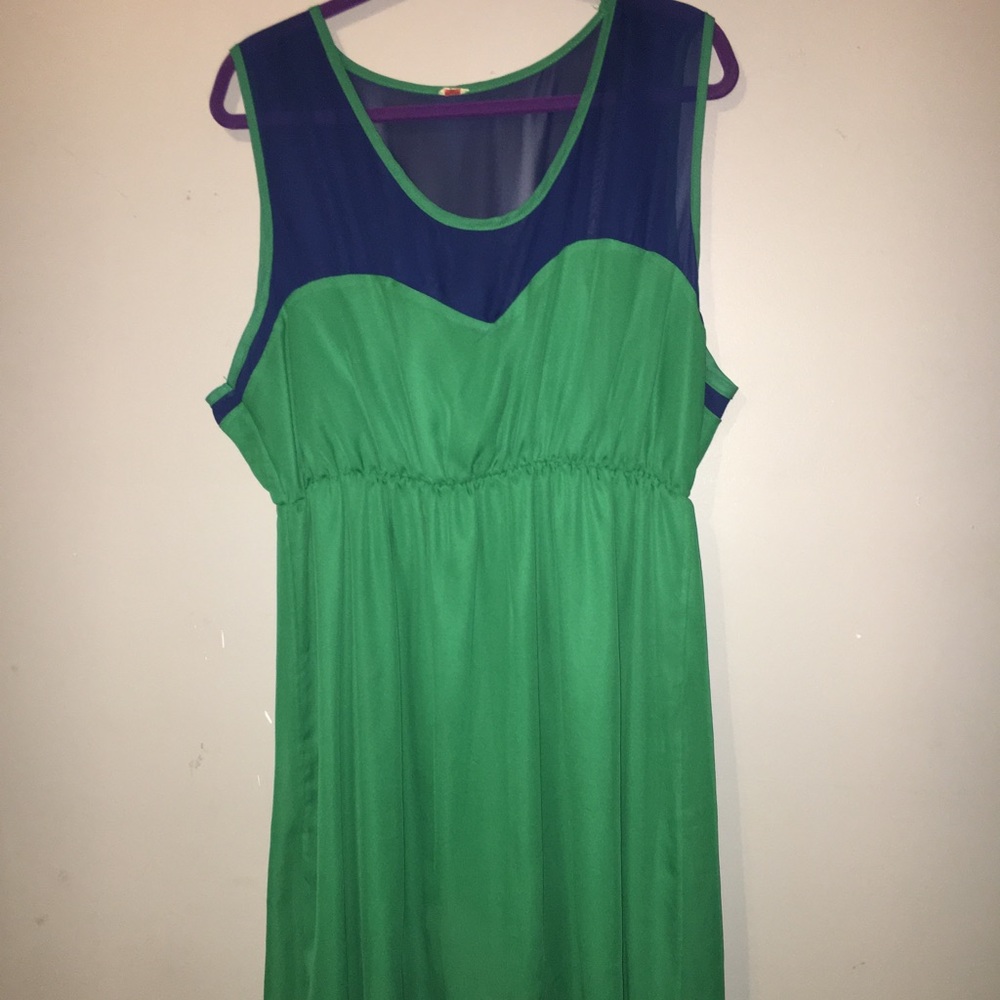 Green Illusion top Minidress